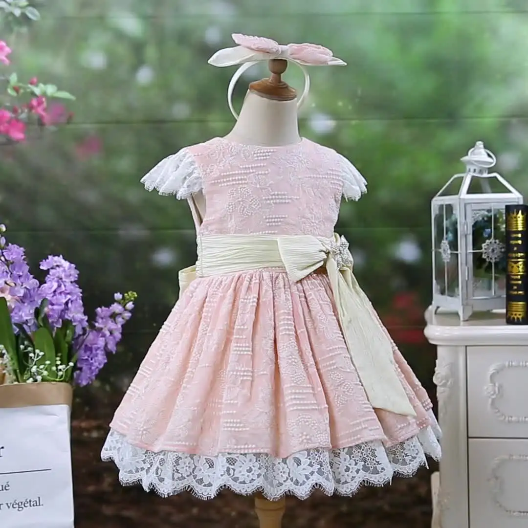 Pettigirl Girls Pink Princess Costume - Kids' Halloween & Dress-Up Outfit With Gold Detail & Soft Skirt - View #2
