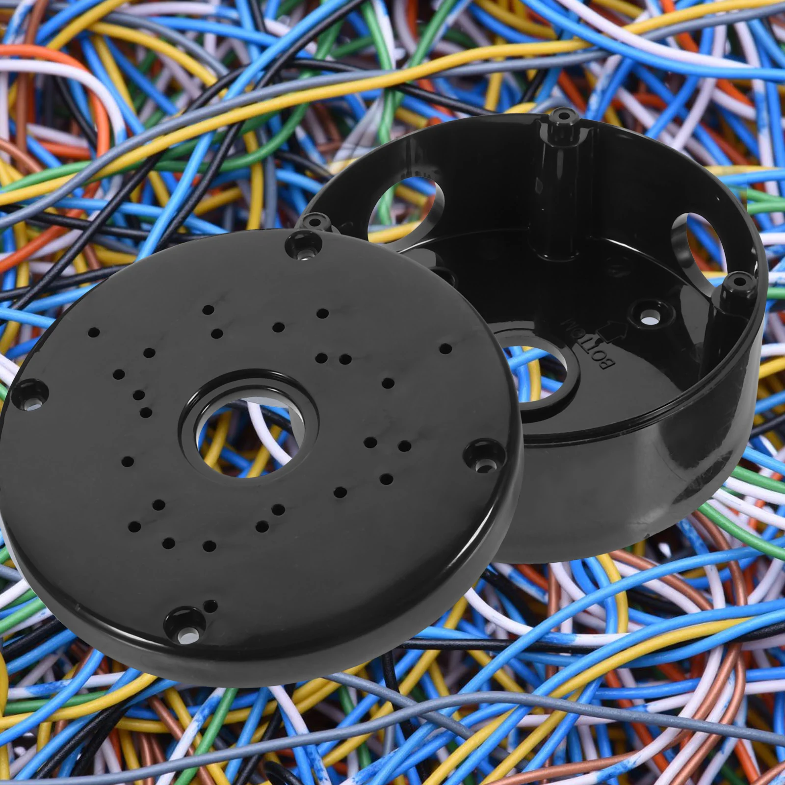 

Round Junction Box Outdoor Hidden Cable Cord Protector Plastic Plug Covers for Extension Cords Weatherproof Outlet