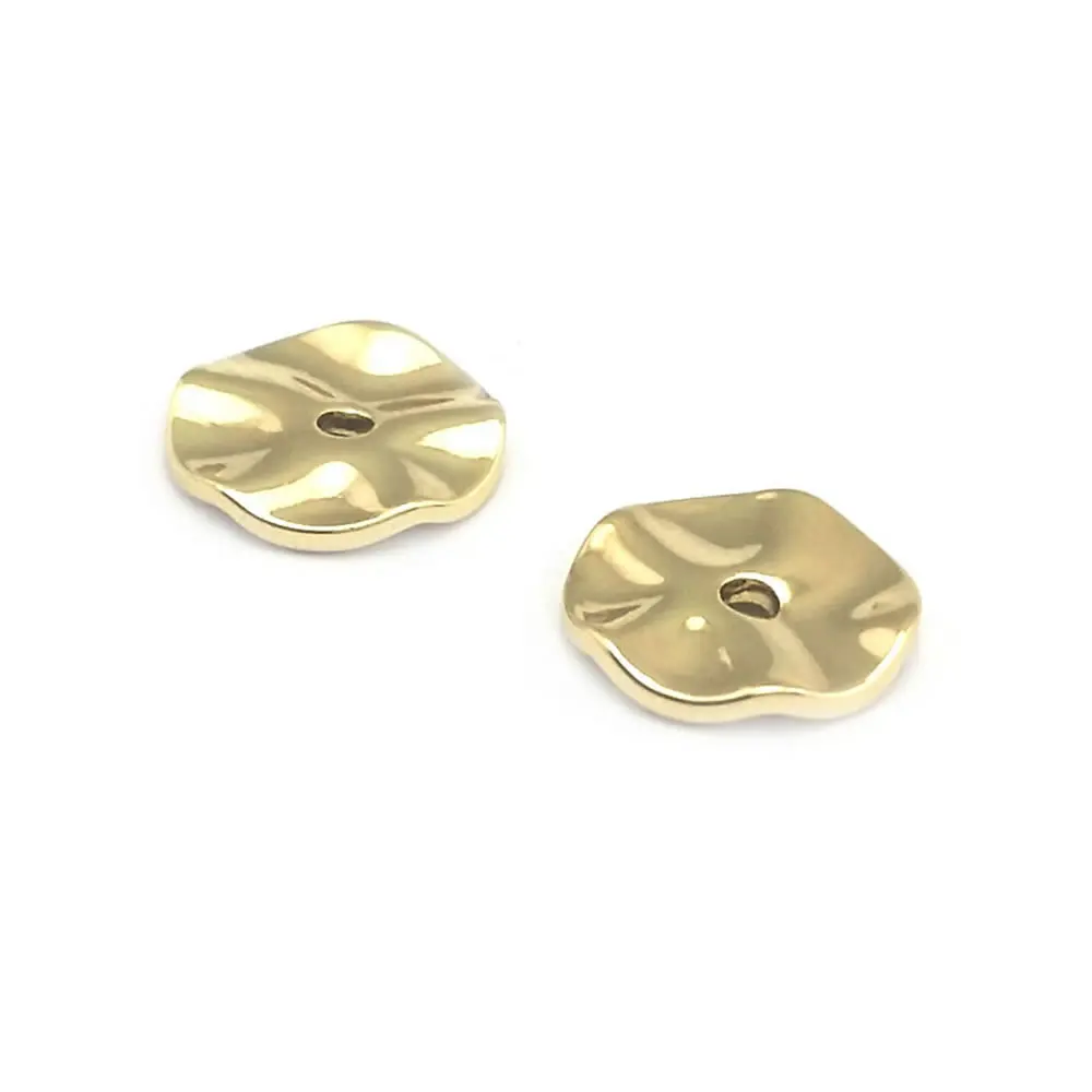 Cuentas de Espacio de Onda Redonda de Metal Dorado 18K 30PCS Alturas Varias Ideal para Hacer Joyas - details 11