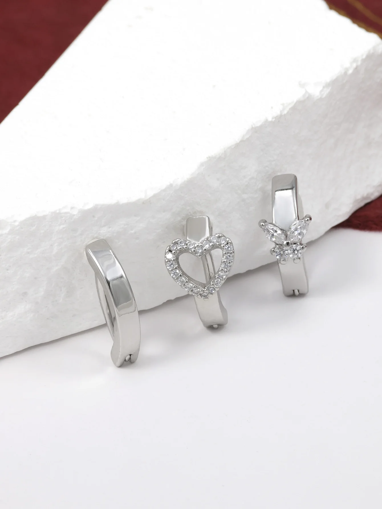 Butterfly Navel Belly Button Ring Surgical Steel Zircon Heart Umbilical Ring Reverse Curved Glossy Snap Tummy Piercing