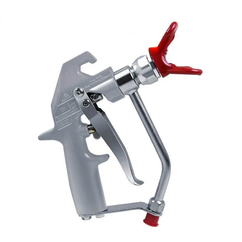 

High Pressure Airless Sprayer Gun Paint Spraying Gun 5000psi 4-Finger Silver HD Texture 241705 with Guard New Air Brush