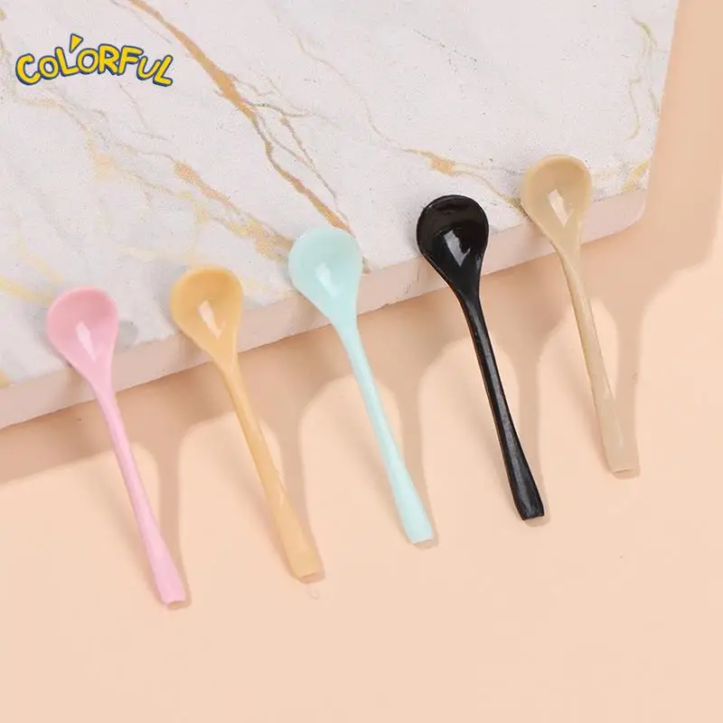 

1 шт. 1:1 миниатюрная ложка для кукольного домика, десерт из мороженого, йогурта, посуда, кухонная модель, декоративная игрушка, аксессуары для кукольного домика