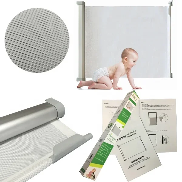 New Retractable Baby Safety Gate Pet Barrier Fences Magic Dog Gate Portable Durable Breathable Mesh Cloth Baby Protection Fence