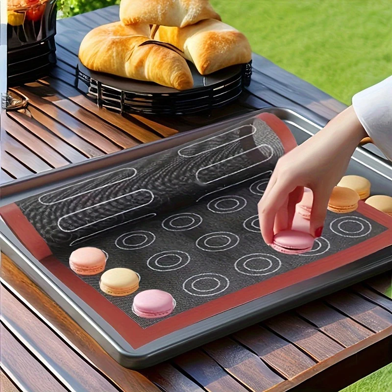 Perforated Silicone Non-Stick Baking Mat for Eclairs, Macarons, Bread, and Cookies