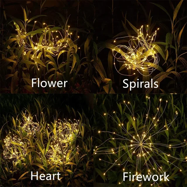 Solar Firework Light Grass Globe Dandelion 60 150 200 LED Fireworks Lamp For Garden Lawn Landscape