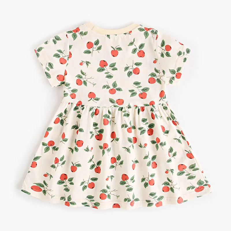 Cute Girls Summer Dress Apple Print