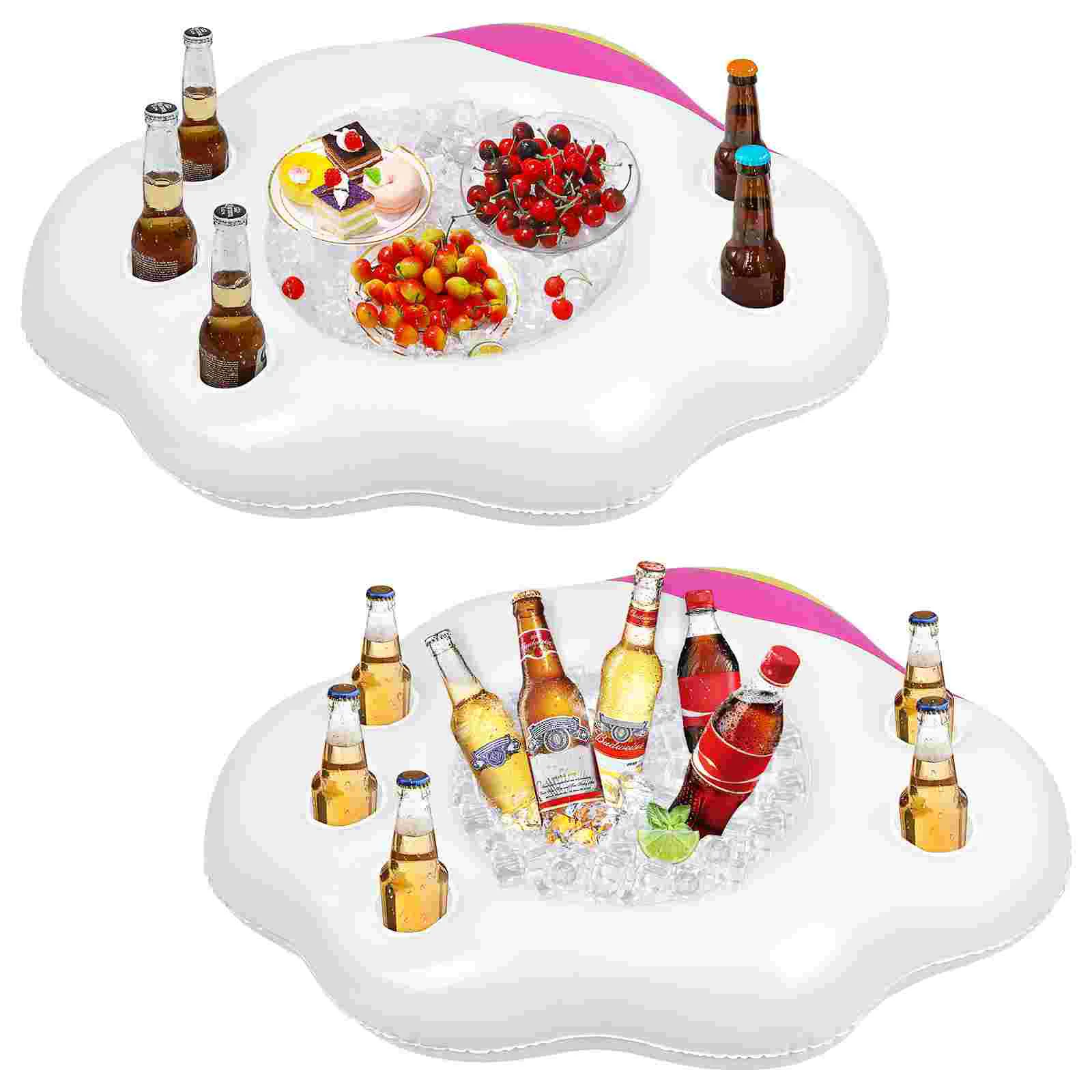 

Ice Bar Inflatable Drink Cooler for Pool Holder Juice Chilling Tray Drinks Pvc Serving with Cup Cooling Food