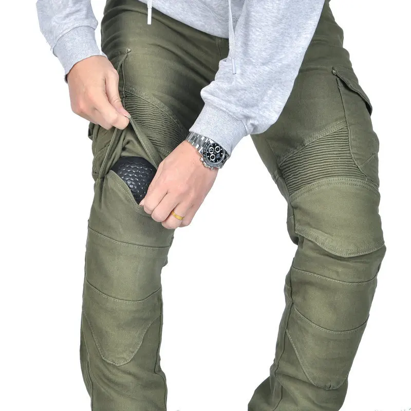 모토크로스 바지 남성용 야외 사이클링 여행 로드 레저 모토 장비 보호 무릎 패드 엉덩이 패드 오토바이 청바지