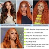 Ginger Orange 13x6 Lace Front Wigs Human Hair 200% Density Body Wave Wig 350 Colored Human Hair Wig Pre Plucked 4