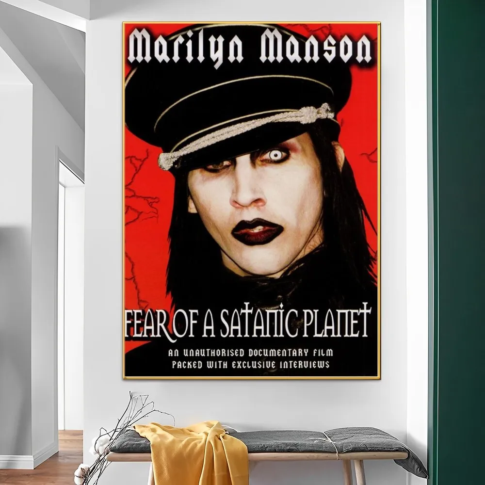 Singer Marilyn Manson DIY Sticky Poster Fancy Wall Sticker for