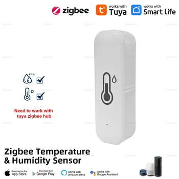 ZigBee Temperature and Humidity Sensor Smart Home Thermometer Hygrometer Smart Life APP Remote Alarm Work with Alexa Google Home 1
