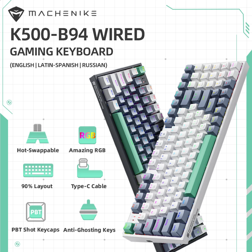 Machenike k500 mechanical keyboard wired gaming keyboard hot swappable