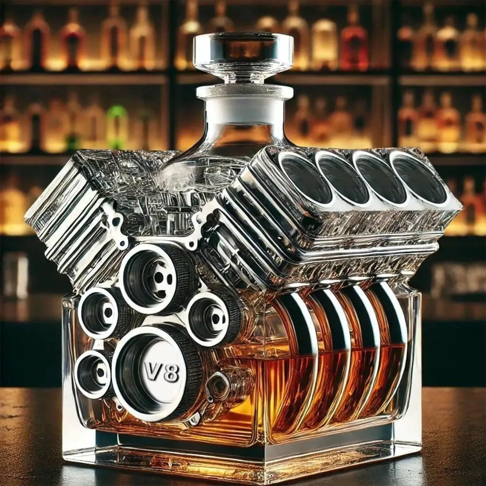 Decantador de whisky con forma de motores V8, decantador de Alcohol, botella, decoración de Bar para el hogar para el Dí