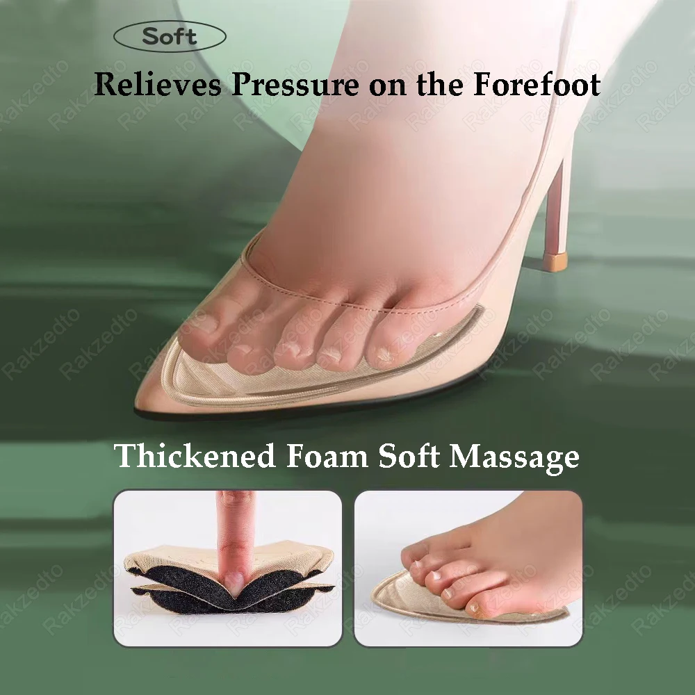 3Pairs Forefoot Pads Woman High Heels Non-Slip Toe Plug Soft Sponge Half Insoles for Shoes Inserts Reduce Shoe Size Filler