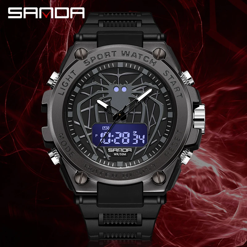 SANDA 2023 Fashion Men's Watches Sport Military Quartz Watches 50M Waterproof Wristwatch For Male Clock Relogio Masculino 3159