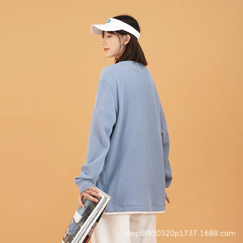 2022 Spring Autumn Sweatshirt Women High Quality O-neck Sweatshirt K-pop Casual Solid Color Clothes