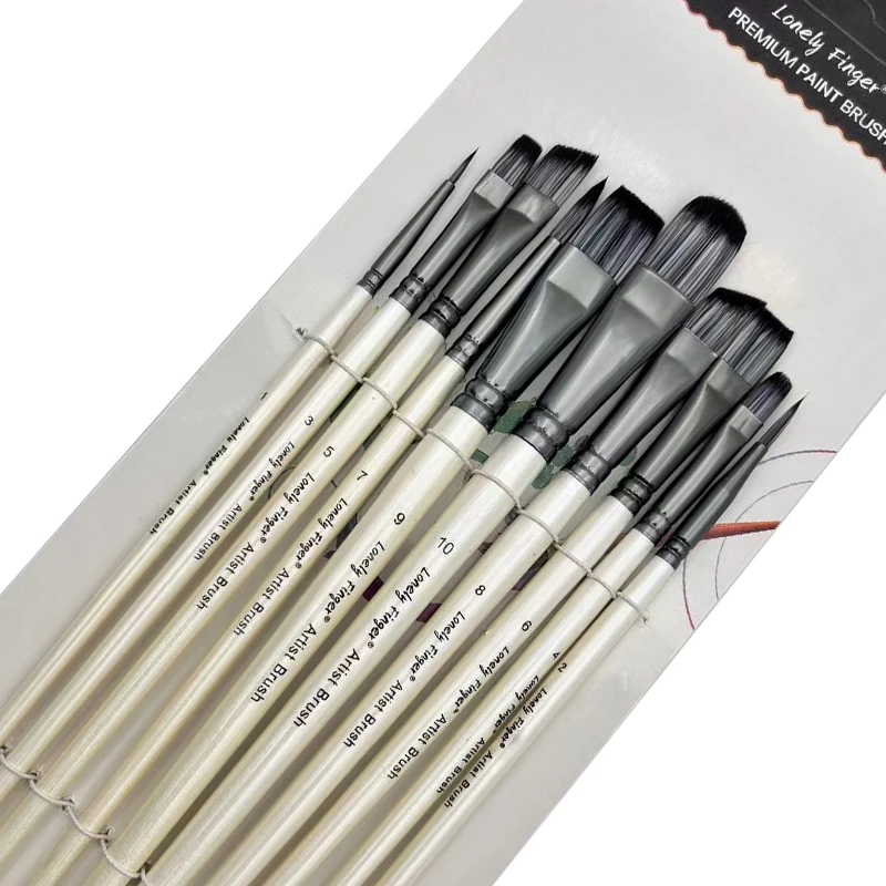

10pcs Professional Watercolor Paint Brushes Set Soft Nylon Tips Water Color Brushes For Watercolors Acrylics Inks Oil Painting