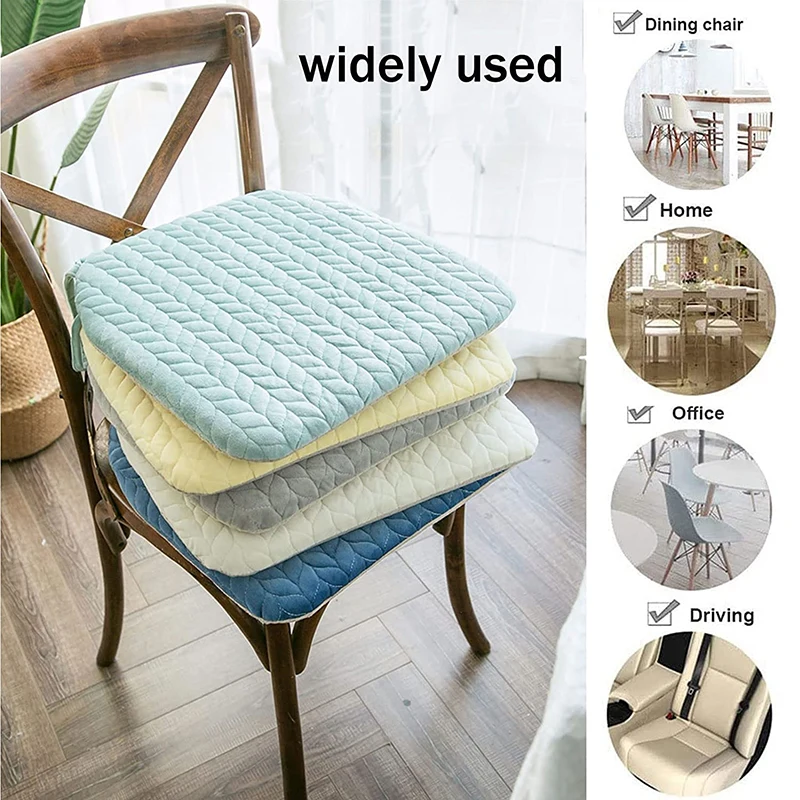 42X40CM Large Chair Cushion With Ties Ultra Soft Warm Seat Cushion For Office Car Soft Comfortable Square Seat Cushion Textile 2