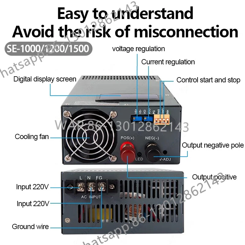 조절 가능한 디지털 디스플레이 1000W 1200W 1500W 스위칭 전원 공급 장치 12V 24V 36V 48V 60V 72V 80V 110V 150V 220V 변압기 SMPS