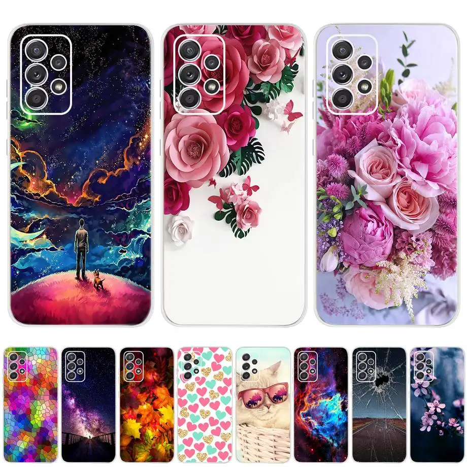 Per Samsung Galaxy A52 4G A52 5G A52S 5G Custodia Fiore Cover Telefono Custodia Per Samsung A52S Galaxya52 A 52 5G Clear Tpu Fundas Bumper
