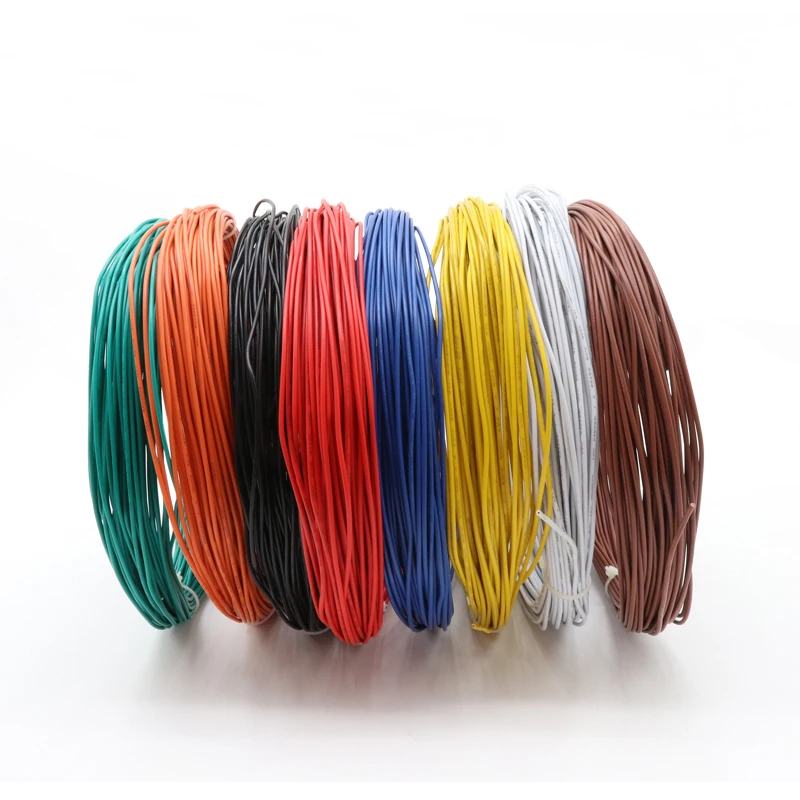 2/5M UL1007 PVC Tinned Copper Single Core Wire Cable Line 14/16/18/20/22/24/26 AWG Black/White/Red/Yellow/Green/Blue/Orange