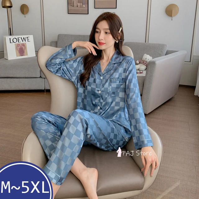 Korean Fashion Ladies Louis Vuitton Silk Pajama Set, Women's