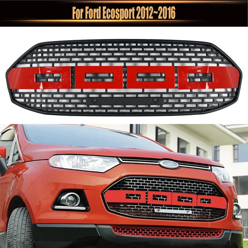 

ABS Front Racing Grille Upper Bumper Cover Grills Auto Mask Racing Grill Modified For Ford Ecosport 2012 2013 2014 2015 2016