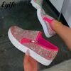 Women's  Rhinestone Sneakers 2025 Spring Fashion Zipper Slip On Lady Running Shoes Outdoor Breathable Female Comfortable Loafer 1