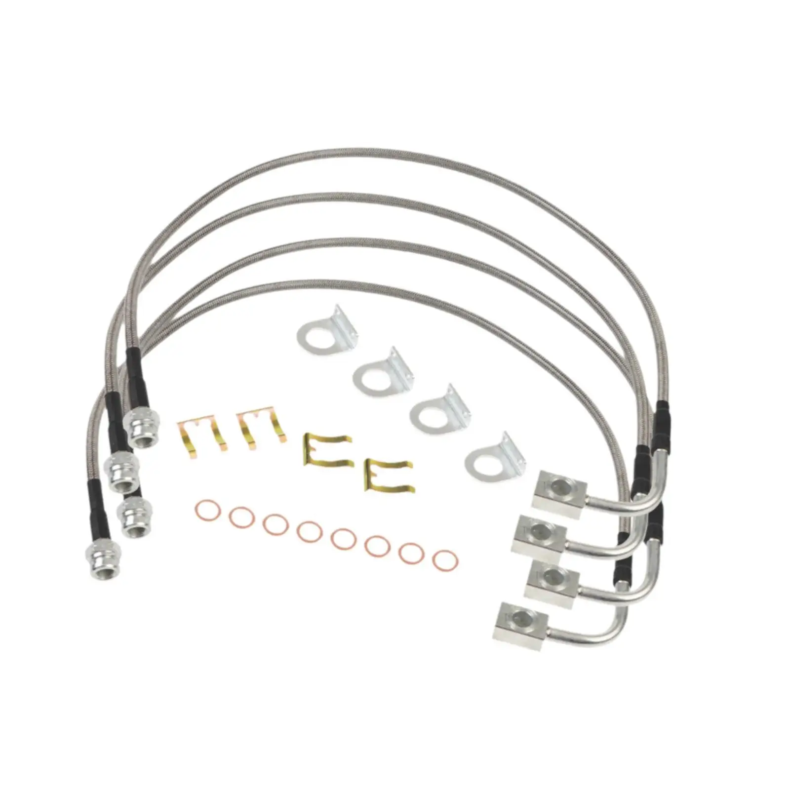 Stainless Steel Brake Lines 89716 Easy to Install Auto Accessories Braided Brake Hose Kit for Jeep Wrangler JK 2007-