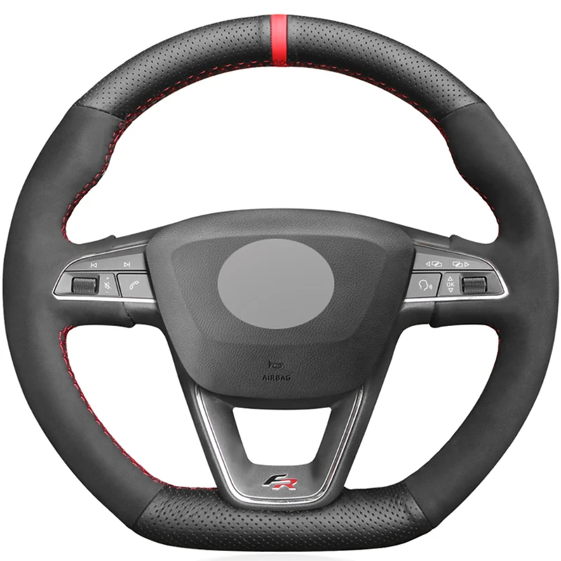 Coprivolante Per Auto In Pelle Scamosciata Nera Per Seat Leon Cupra R Leon St Cupra Leon St Cupra Ateca Cupra Ateca Fr
