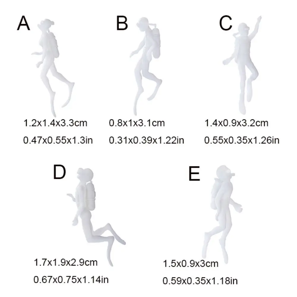 Unpainted Miniatures Ocean Diving Diver Action Figures Model Underwater Dive Decoration Accessories 1pc