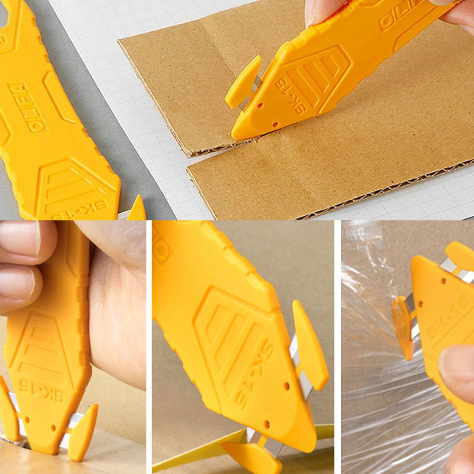 SCIMAKER Safety Box Cutter Utility knife Double-sided blade Cardboard  Parcel Package Tape House office security Knife Tools