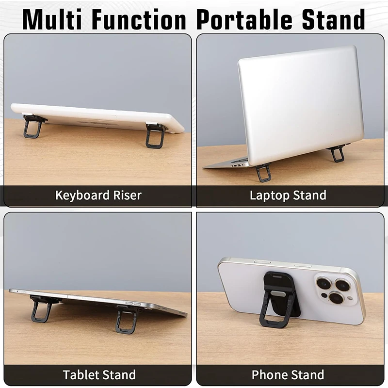 2PCS 접이식 노트북 스탠드 보이지 않는 접착식 노트북 라이저 휴대용 노트북 쿨링 스탠드 노트북 태블릿용 조절 가능 홀더