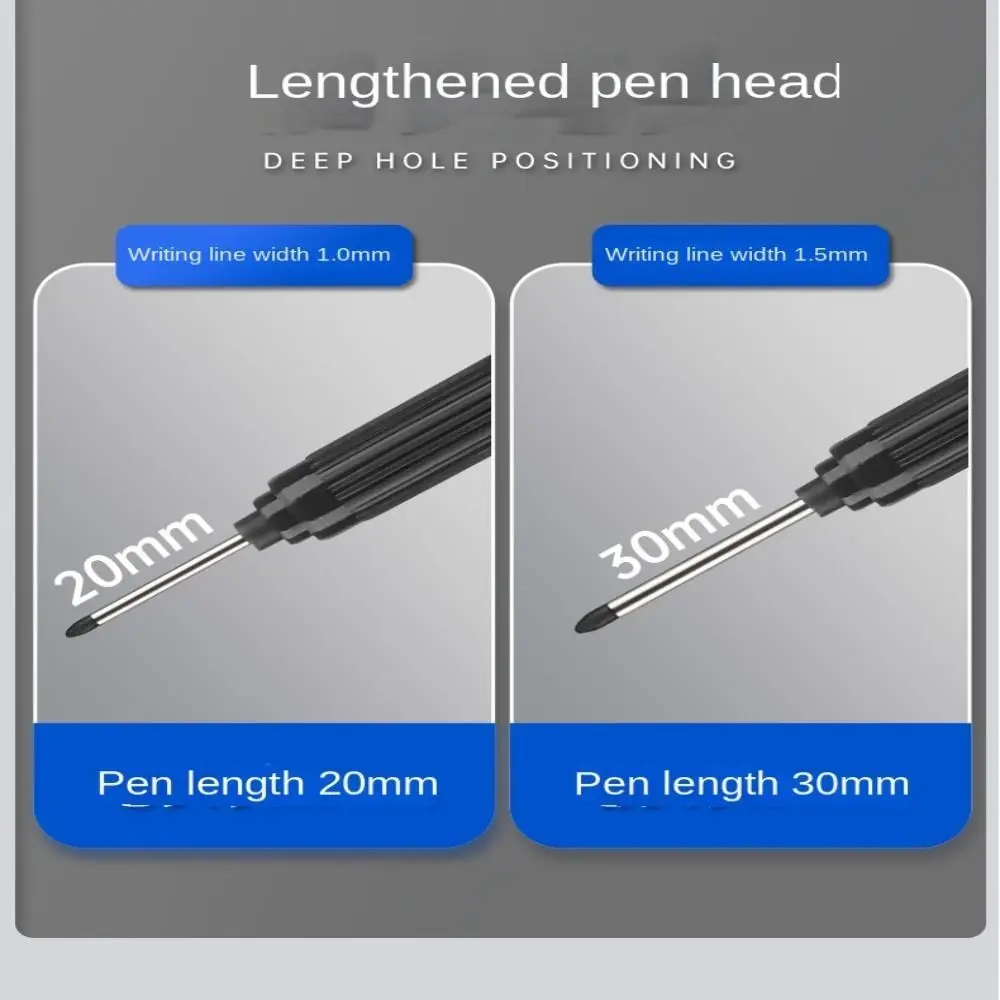 편리한 다목적 공예품 마크 도구, 목수 펜, 긴 머리 마커, 깊은 구멍 마커 펜, 5 개, 20mm, 30mm