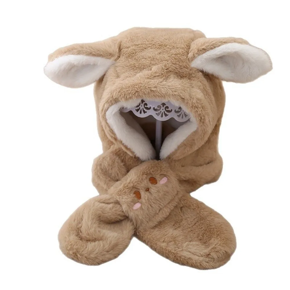 Cute Integrated Hat Scarf Set Windproof Warm Neck Warmer Coldproof Ear Protection Hat Kids