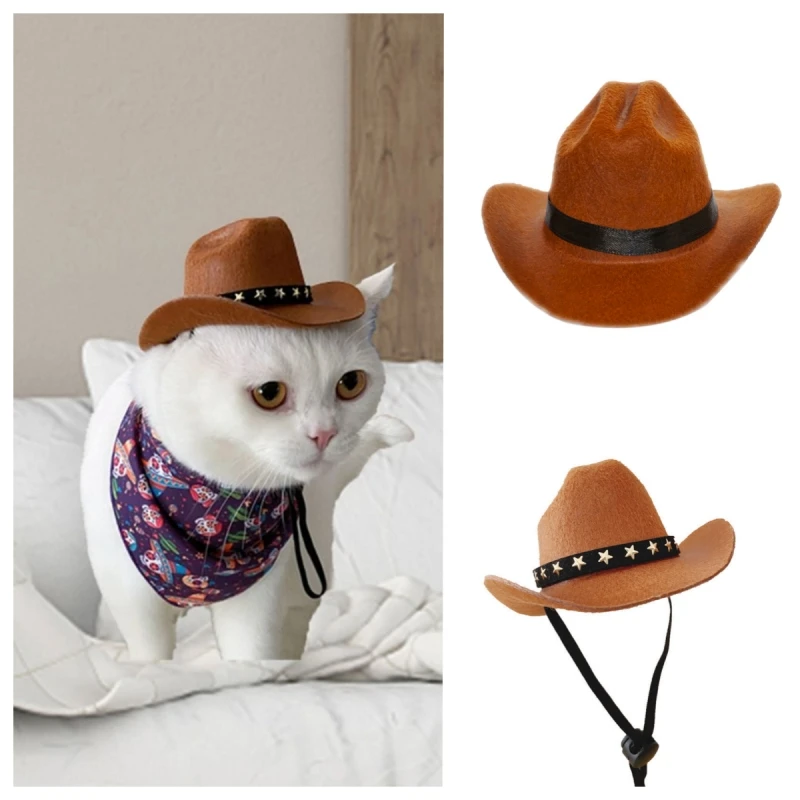 

Pet Dog Hat Star Cowboy Hat Pet Supplies Adjustable Dog Costume Top Hat Headwear Pet Hat Dogs Caps Pet Sun Hat Decoration