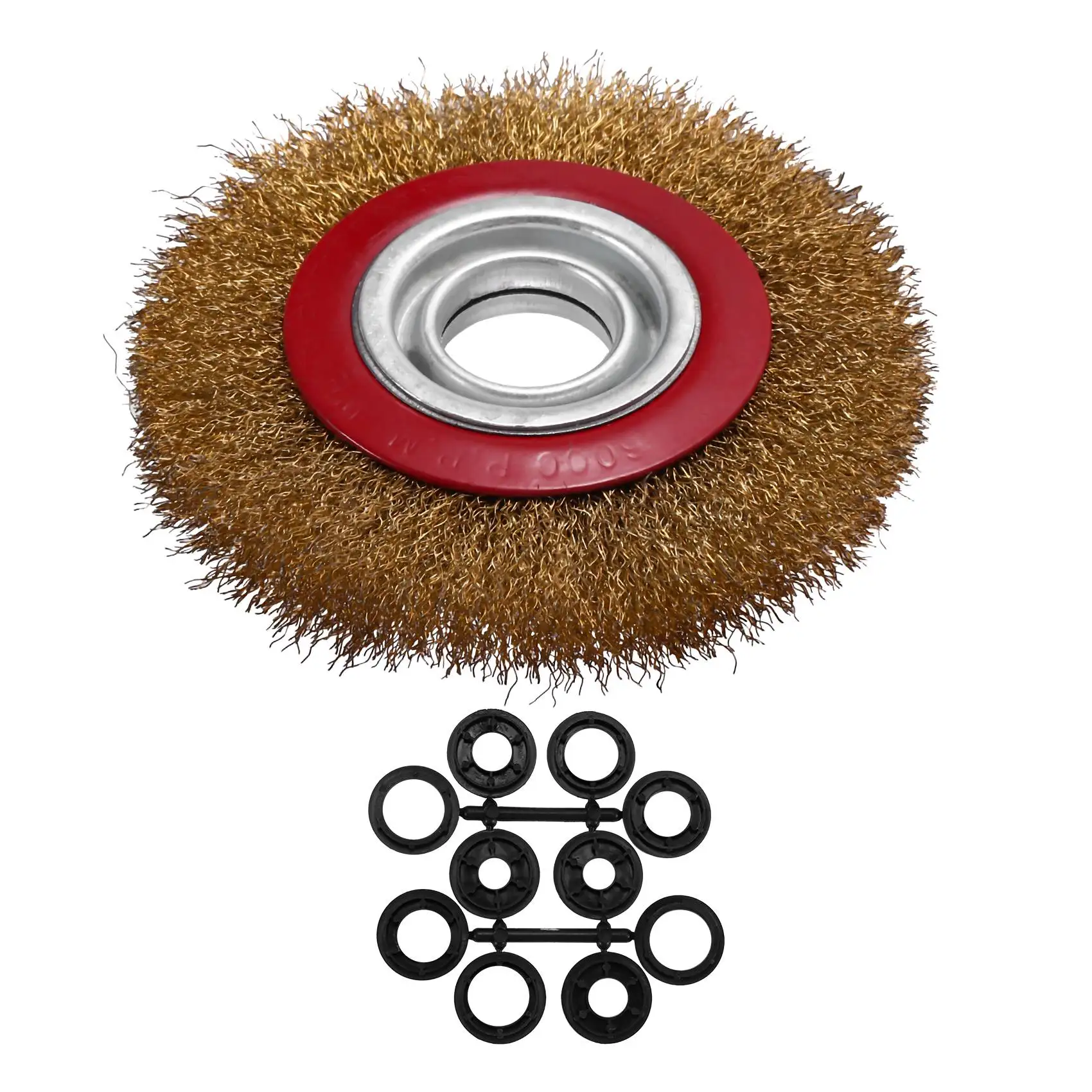 Wire Brush Wheel for Bench Grinder Polish + Reducers Adaptor Rings 6inch 150Mm