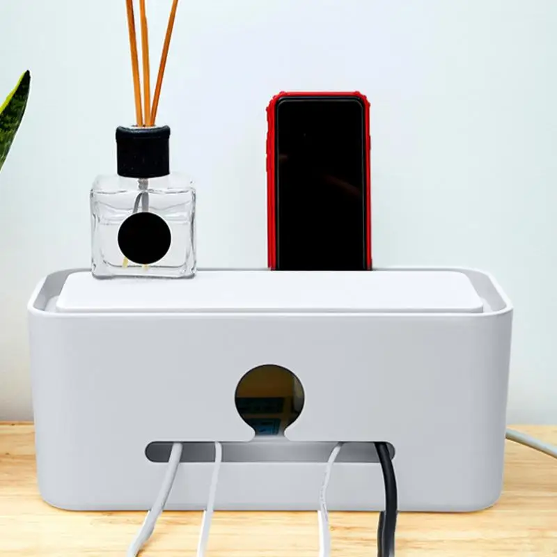 Socket Wire Box Cable Organizer Management Box Dustproof Electrical Outlets Cord Protector For Kitchen Living Room Bedroom