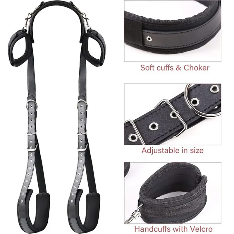 

BDSM Sex Bondage Thigh Sling Bed Restraints Kit with Adjustable Wrist Cuffs Legs Strap Bondage Rope Handcuffs For Couple