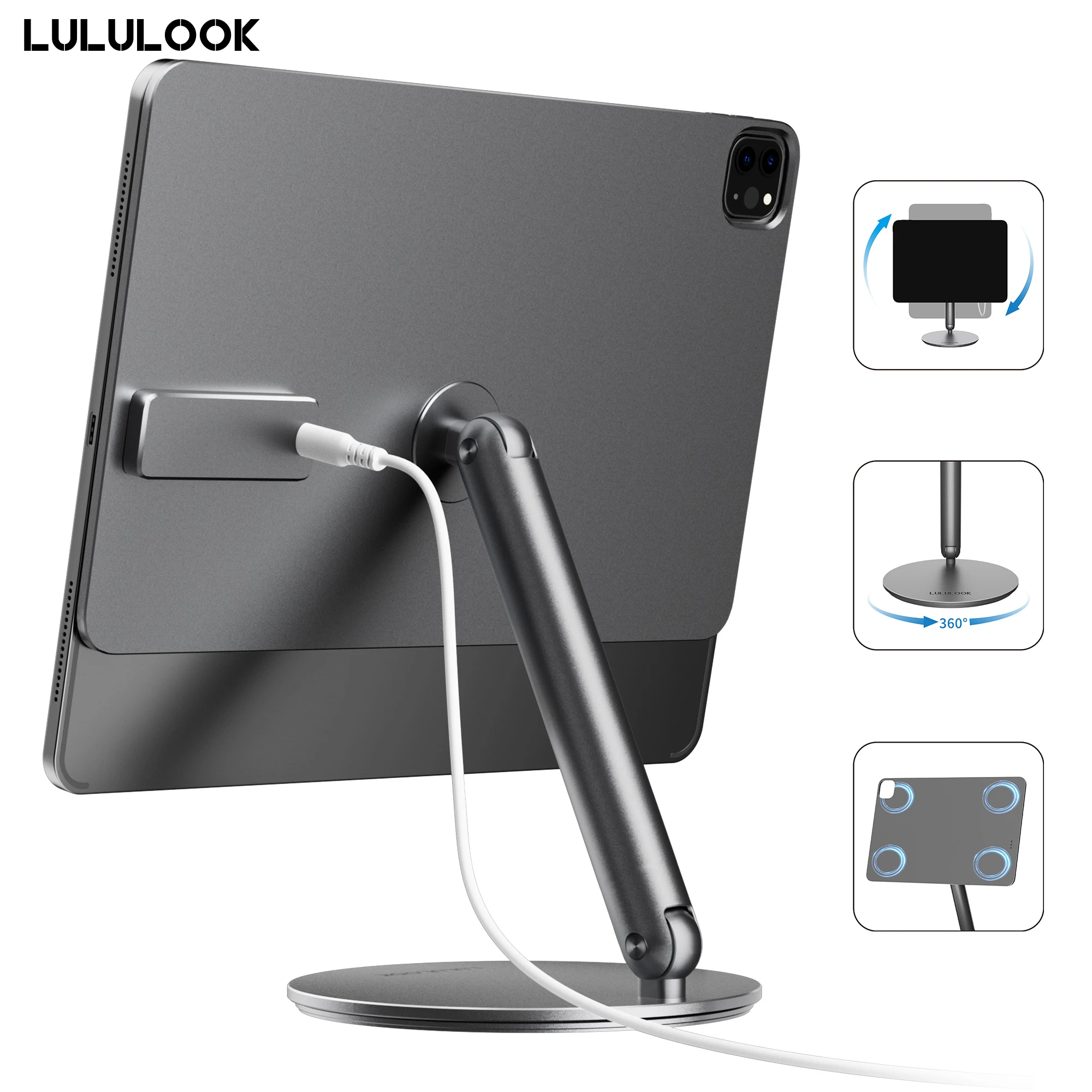 LULULOOK Foldable Magnetic Wireless Charging Stand For iPad Pro M5