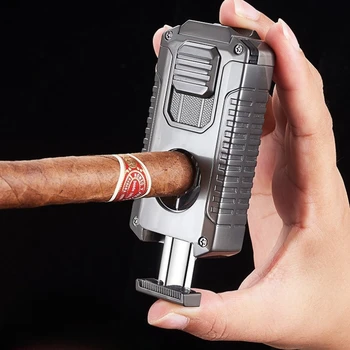 Portable Multi-function Jet Lighter with V-shaped Cigar Cutter 1