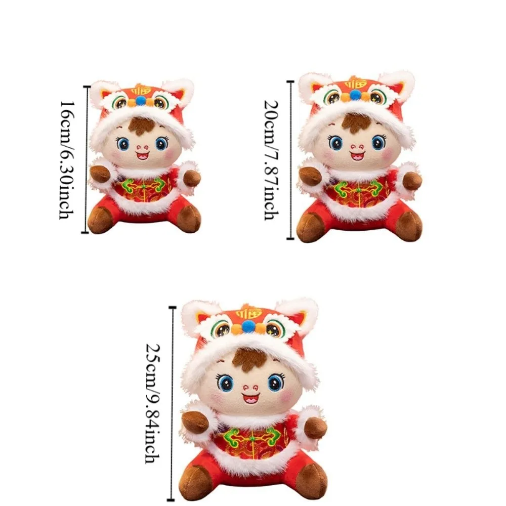 New Year Mascot Cartoon Animal Horse Stuffed Toys Lucky 16/20/25cm Chinese Zodiac Horse Red Cute Pony Plush Doll Festival Gift