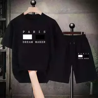 Men's Korean Fashion Two Piece Set Summer Short Sleeved T-shirt And Shorts Loose Sets Men Designer Clothes Tracksuits 1