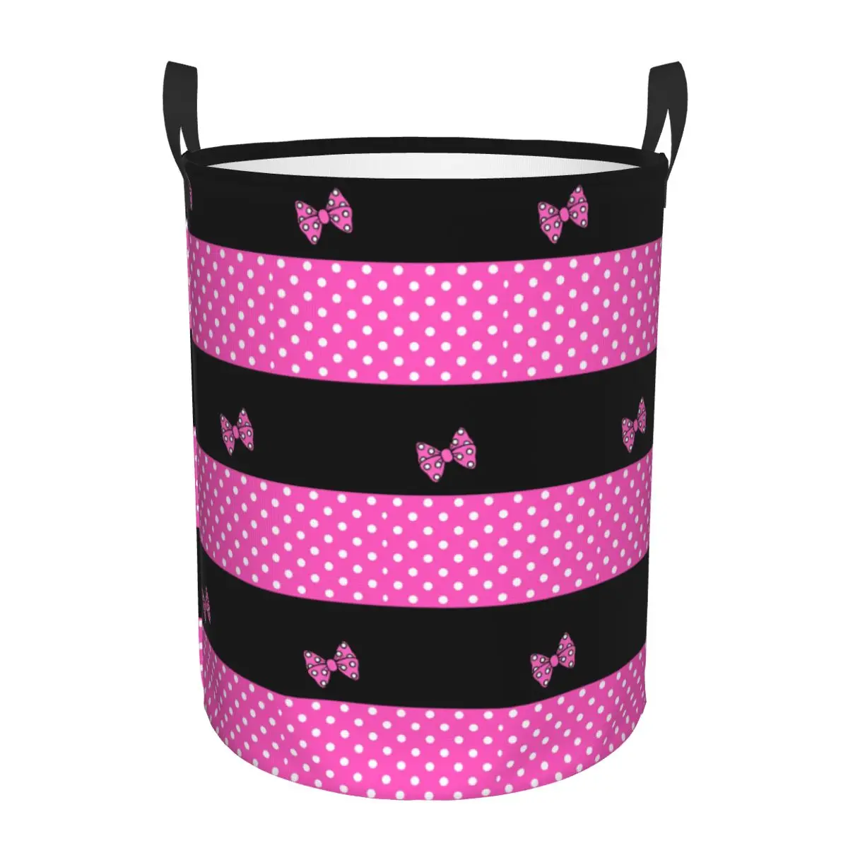 CustomPinkMinniePolkadotsLaundryBasketFoldableAnimatedToy