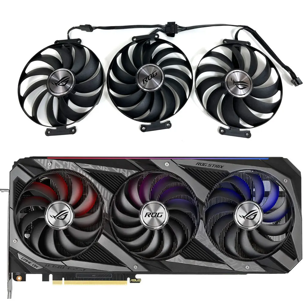 Originale 1Set Rog-Strix-Rtx 3060 Ti, 3070 Ti Gpu Fan, Per Asus Rog-Strix-Rtx 3060 Ti, 3070, 3070 Ti, 3080, 3090, Ventola Di Raffreddamento Della Sche