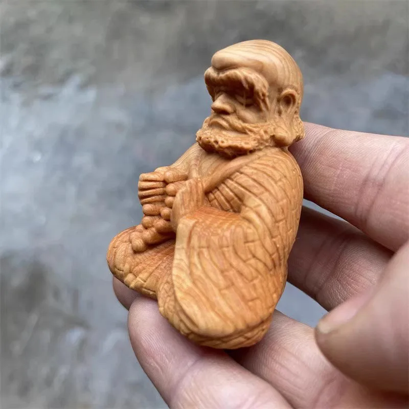 wood carving Shakyamuni Damo sculptures and Figurines -Buddhist figures Home Room Table decoration and accessories