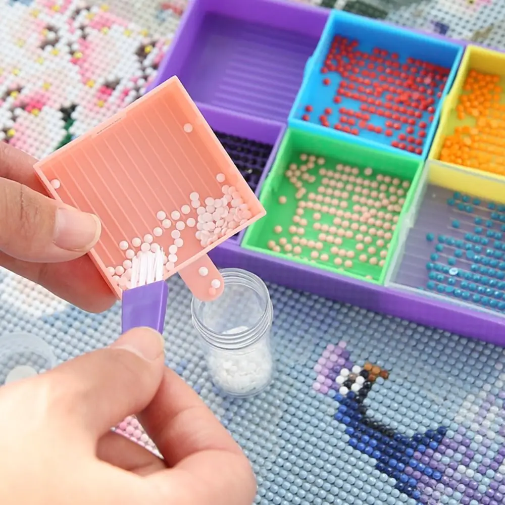 

6 Grid Palette Diamond Painting Tray Large Capacity Drill Plate Diamond Painting Pen Beading Plates Point Drill Pens Accessories