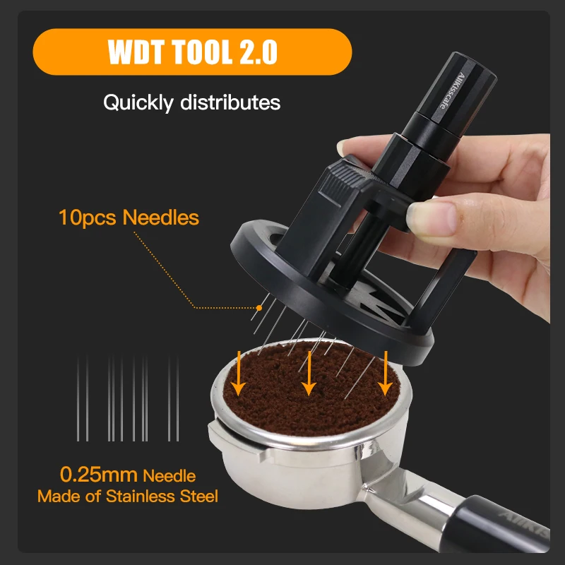 ALIKISSCAFE WDT Tools Rotary 51mm 54mm 58mm Espresso Rührer Nadel Distributor Magnetische Kaffeemaschine Zubehör Barista Werkzeuge_voghion.com