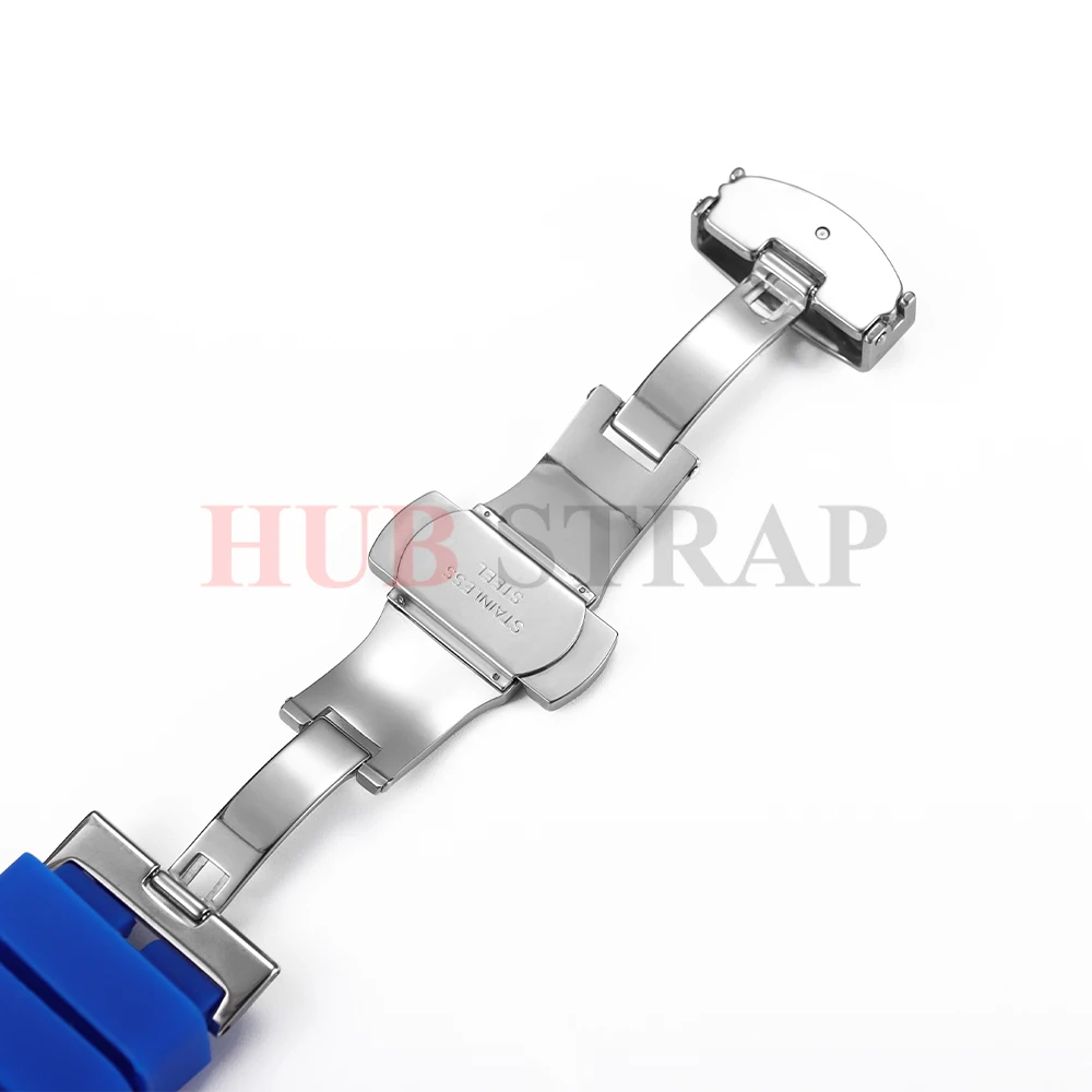 Premium Waterproof Silicone Watch Band with Butterfly Buckle - Soft Rubber Strap Replacement