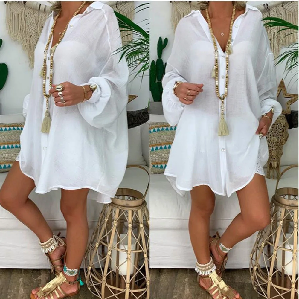 Women Summer Loose Blouse Dress